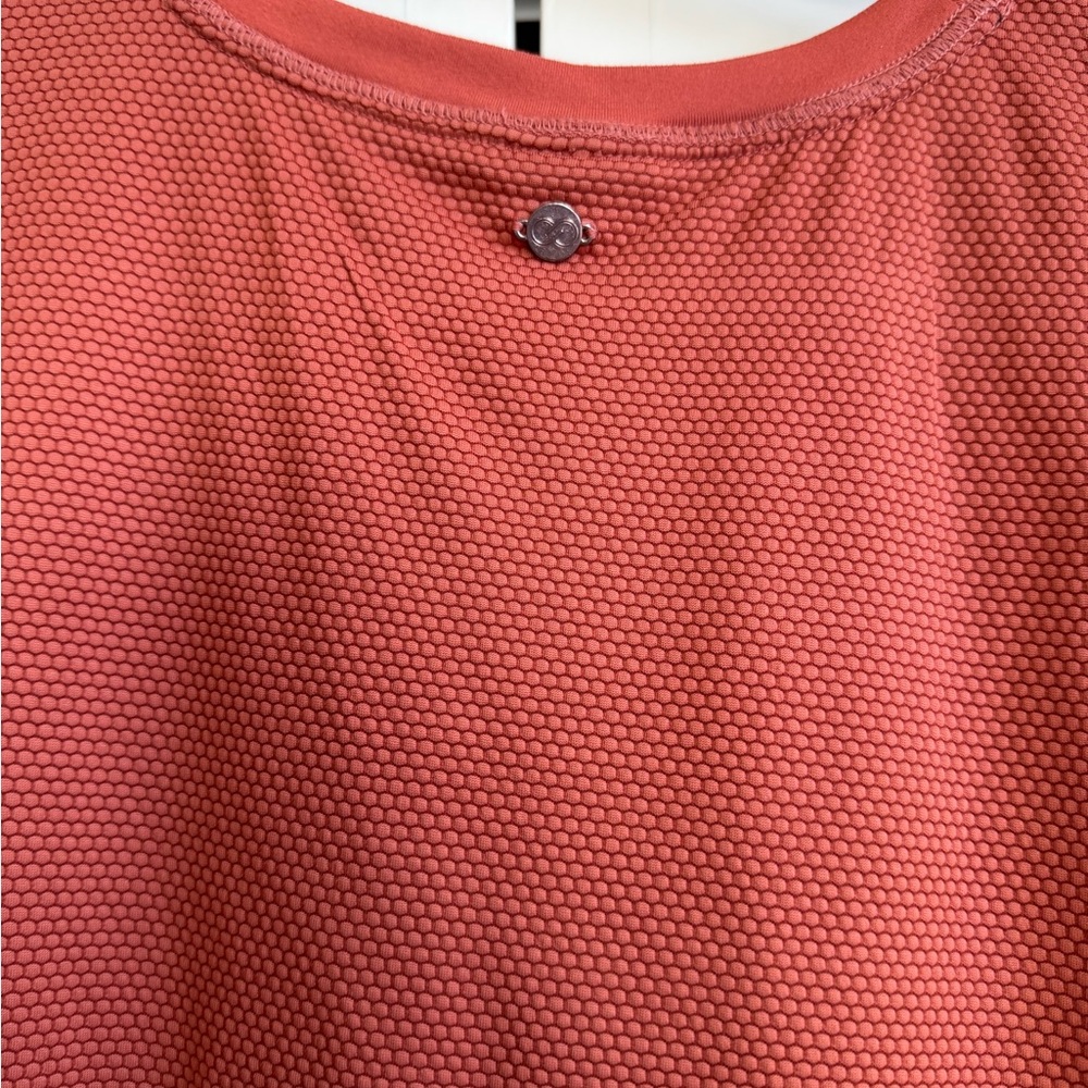 CALIA Bubble Mesh Long Sleeve Shirt in Rust - Picture 9 of 10